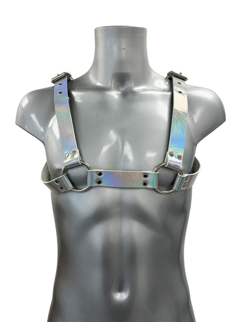 Chunky Buckled Chest Harness In Lizard Rainbow