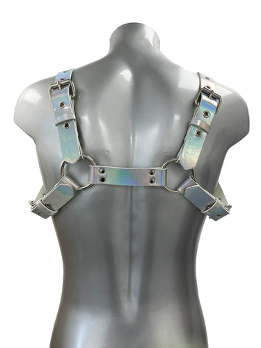 Chunky Buckled Chest Harness In Solid Rainbow