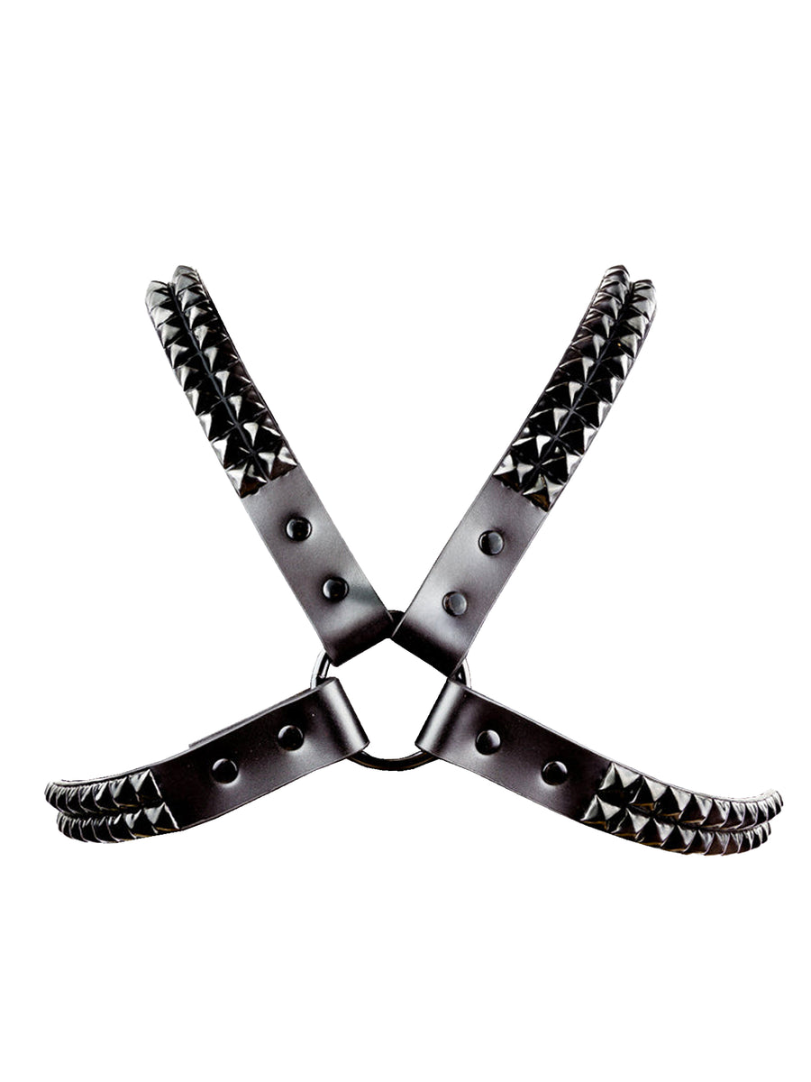 Rubber Basque Men's All Black Studded Harness – Honour Clothing