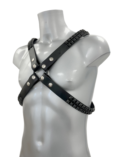 Men's All Black Studded Harness