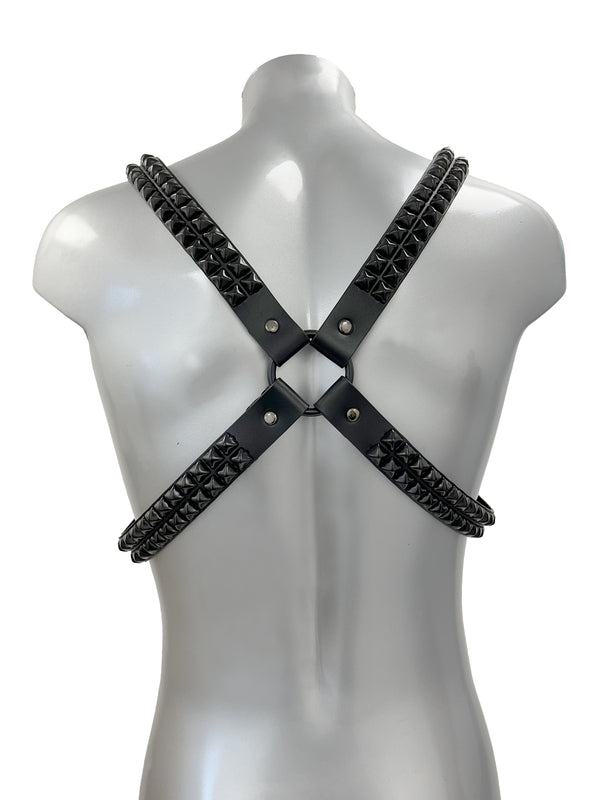Men's All Black Studded Harness