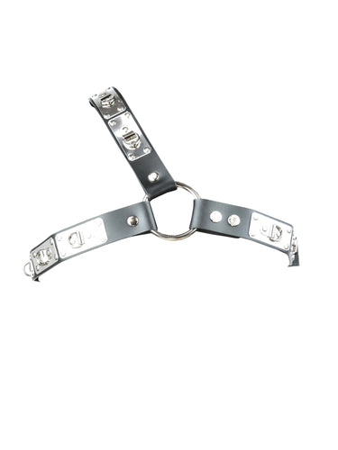 Men's Asymmetrical Chest Harness With Metal Plates