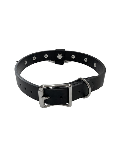 All Black Goth Spiked O Ring Choker