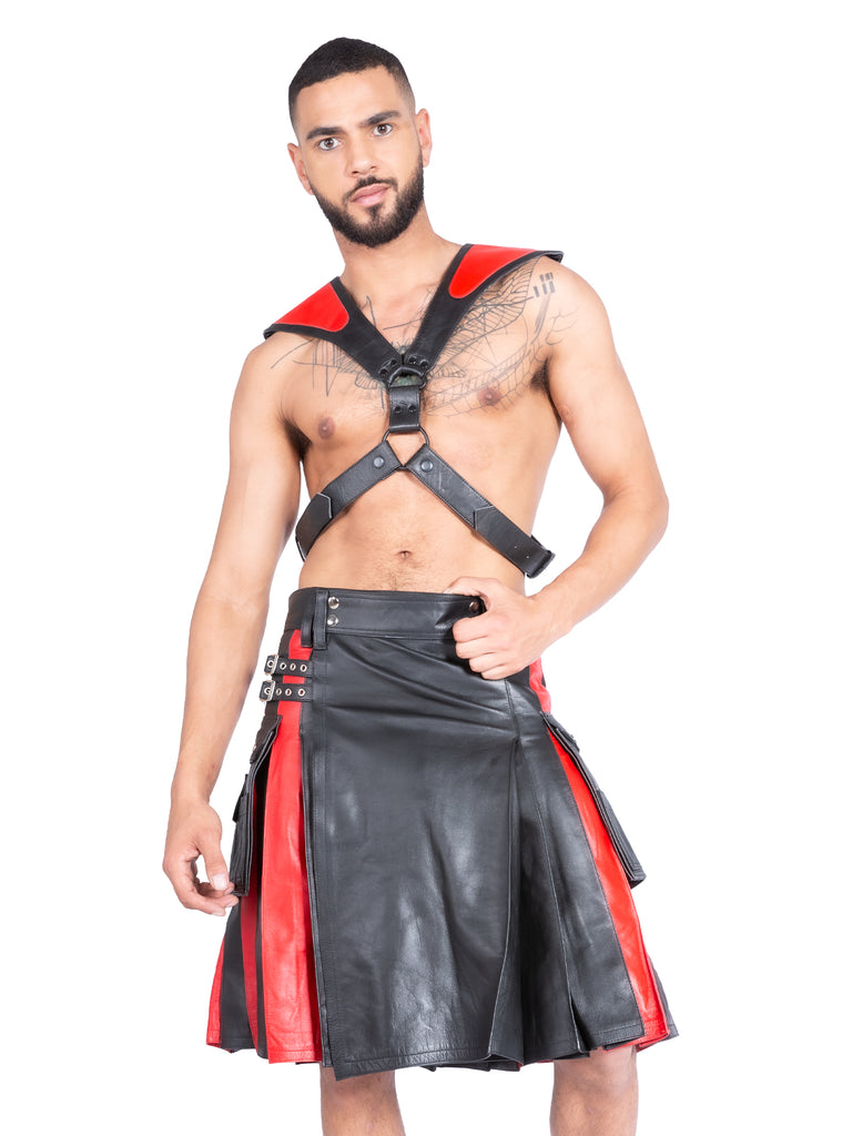 Mens Black & Red Pauldron Harness – Honour Clothing