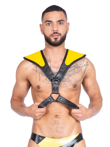Mens Black & Yellow Pauldron Harness