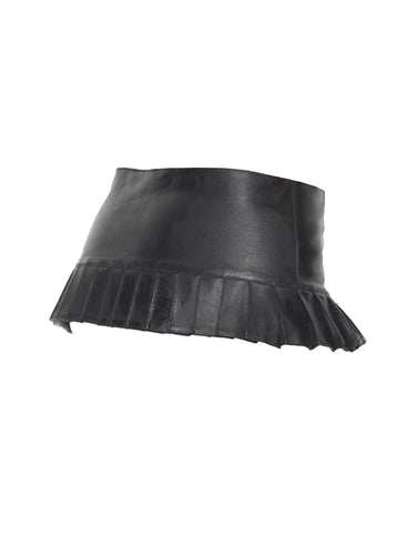 Leather Pleated Mini Skirt