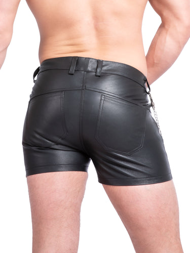 Leather Shorts With Chain
