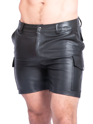 6 Pocket Leather Shorts