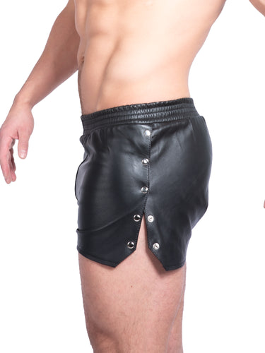 Leather Shorts With Side Opening