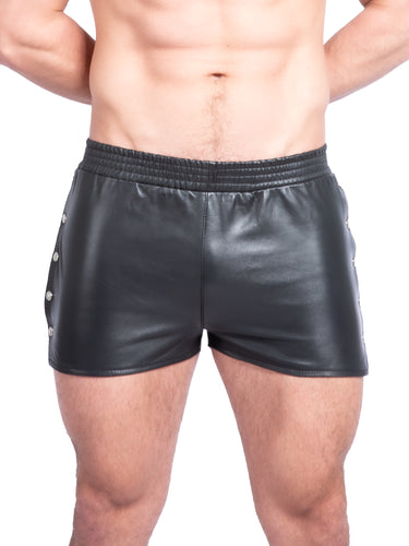 Leather Shorts With Side Opening