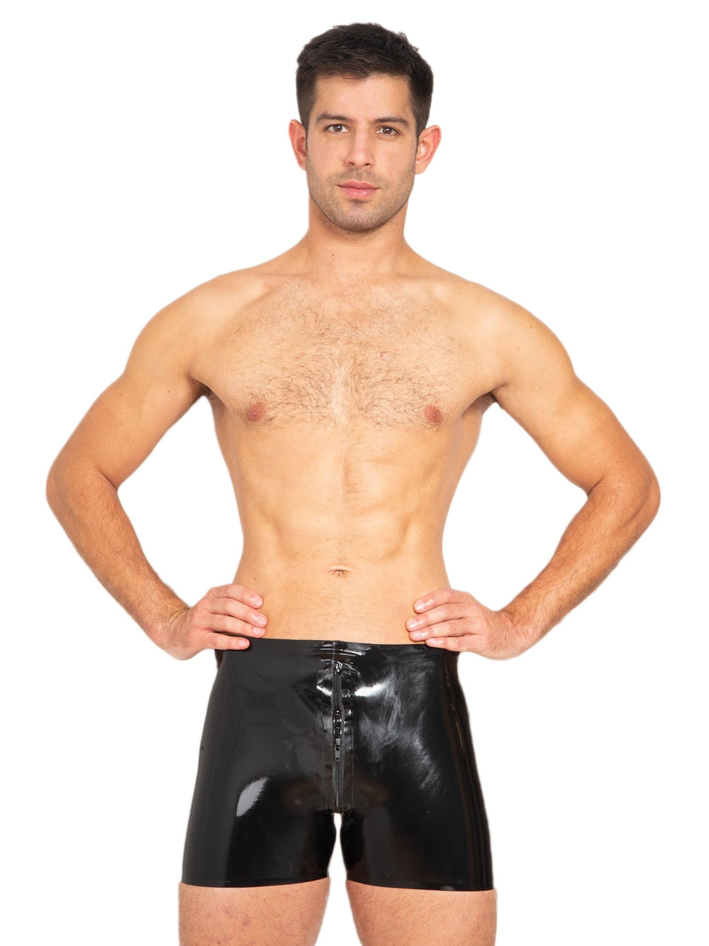 Skin Two UK Latex Boxer Shorts With Thru Zip Shorts