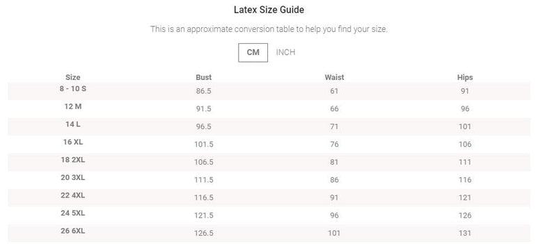 Basque Size Chart Women's Basques – Honour Clothing