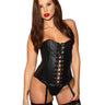 Skin Two UK Leather Lace-Up Basque & G-String Set Basque