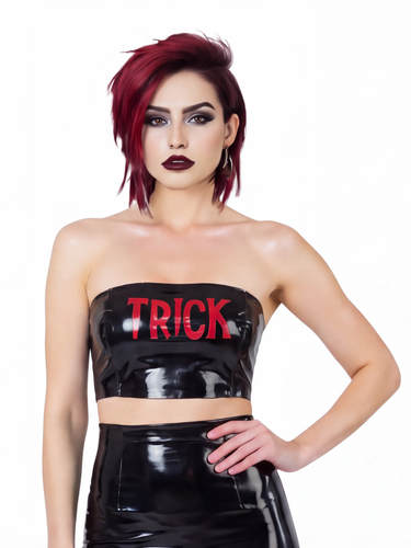 Latex/Rubber "Trick" Tubular Top - Halloween "Trick Or Treat" Edition
