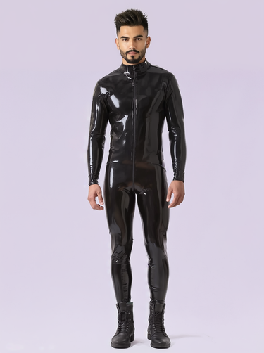 Latex/Rubber Zipped Male Catsuit