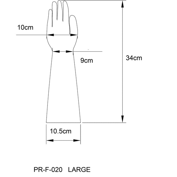 Men's Black Latex/Rubber Wrist Length Gloves