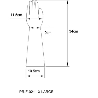 Men's Black Latex/Rubber Wrist Length Gloves