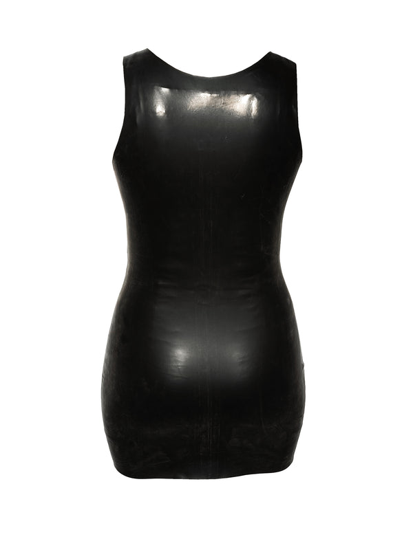 Classic Seamless Latex Dress with Front Zip
