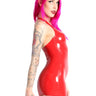 Red Classic Style Halter Latex Dress - Honour Clothing