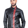 Red Stripe Leather Shirt - Honour Clothing