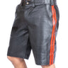 Red Stripe Leather Shorts - Honour Clothing