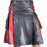 Red Stripe Leather Kilt - Honour Clothing
