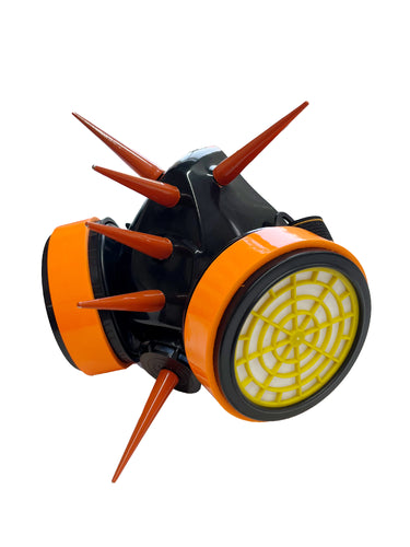 Orange Mega Spike Punk Mask