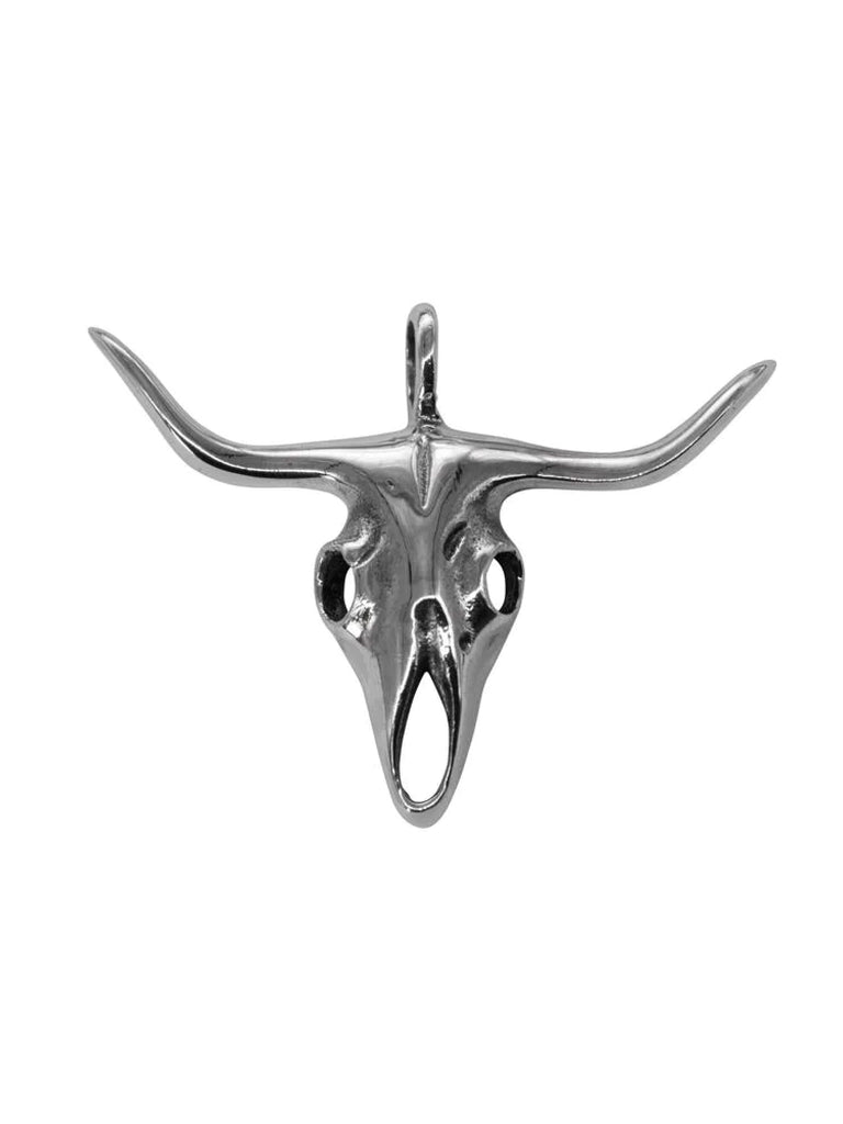 Buba Silver Buffalo Skull Silver Pendant & Necklace Chain