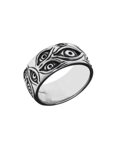 Oculis Sterling Silver Multi Evil Eyes Ring