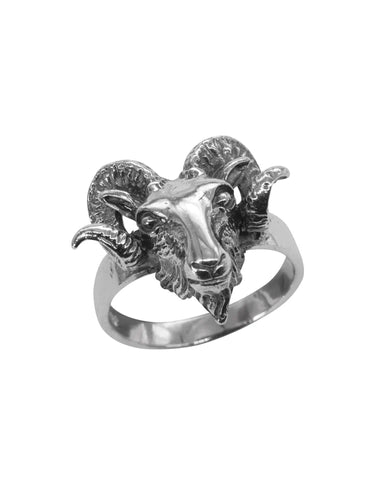 Adamo Ram's Head Silver Ring