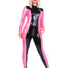 Dual Toned Pink & Black Latex Catsuit - Honour Clothing