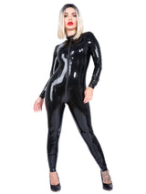3 Way Zip Black Latex Catsuit - Honour Clothing