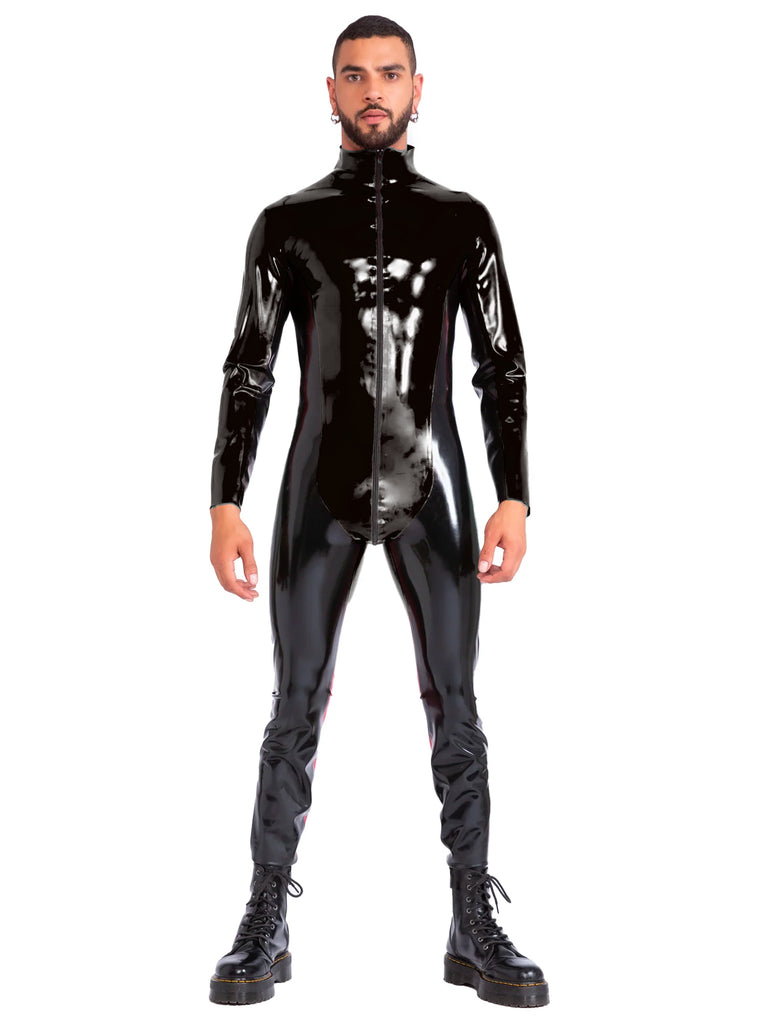 Inferno Men's Latex Catsuit in Black - Honour Clothing