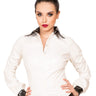 Skin Two UK PVC Miss Education Shirt in Purple Top
