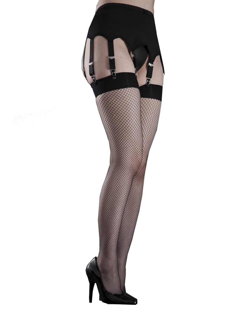 Wide Band Fishnet Stockings