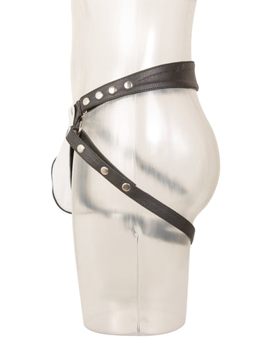 Black And White Leather Jock Strap