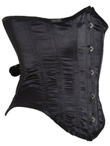 Black 4-Strap Satin Underbust Corset - Honour Clothing