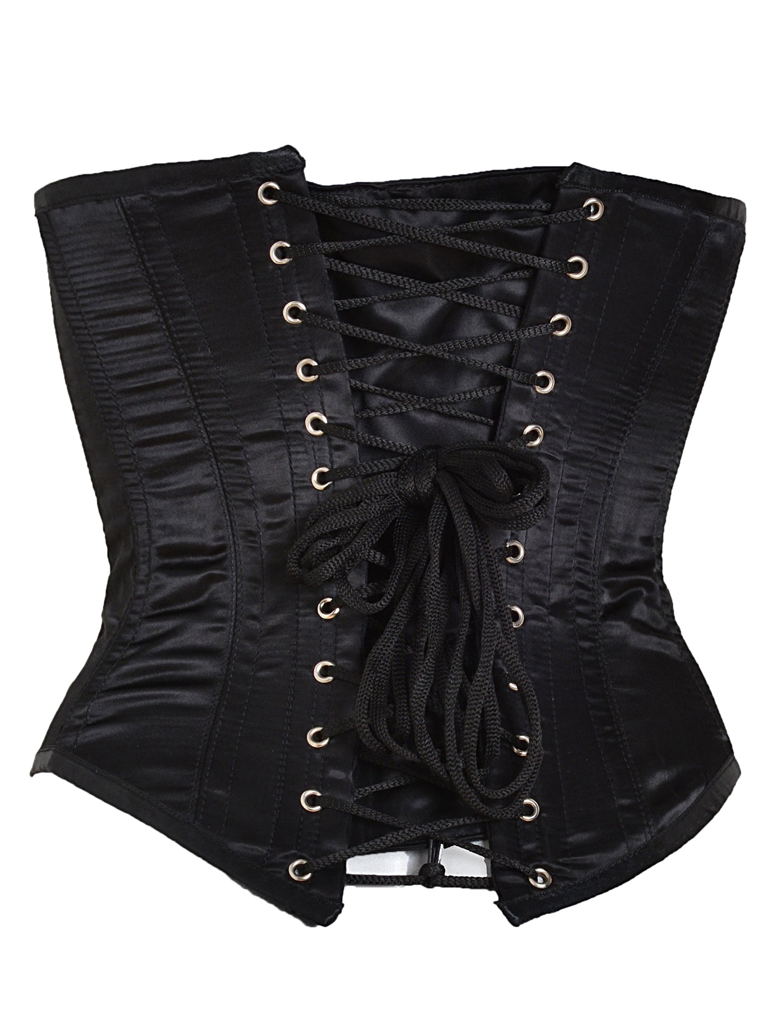 Black 4-Strap Satin Underbust Corset – Honour Clothing