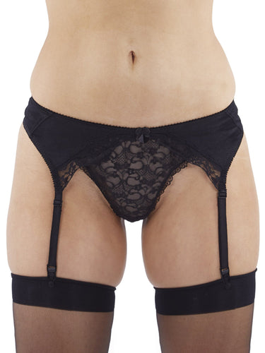 Black Lace Suspender Belt - Honour Clothing