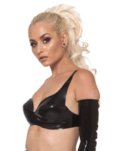 Black Latex Catwalk Bra - Honour Clothing