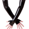 Black Latex Fingerless Gloves- Seamless - Honour Clothing