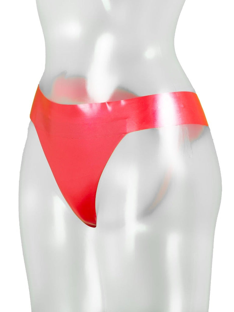 Black Latex Hipster Knickers With Thong Back - Honour Clothing