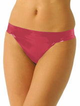 Black Latex Hipster Knickers With Thong Back - Honour Clothing