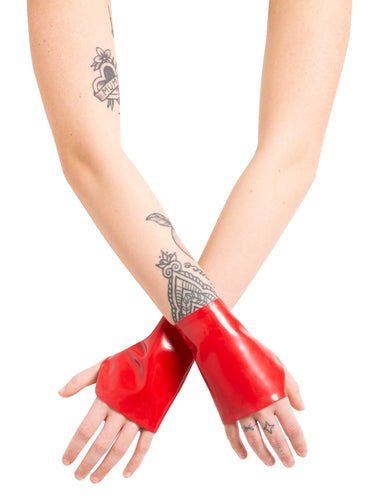 Black Latex Wrist Gauntlets - Honour Clothing