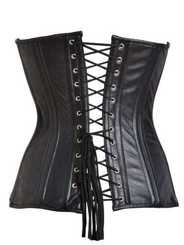 Black Leather Corset - Honour Clothing