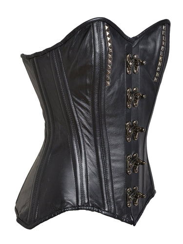 Black Leather Corset - Honour Clothing