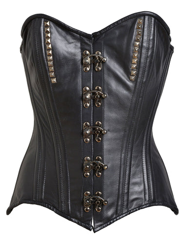 Black Leather Corset - Honour Clothing