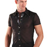 Black Leather Shirt & Nylon Trim - Honour Clothing