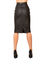 Black Leatherette Pencil Skirt - Honour Clothing