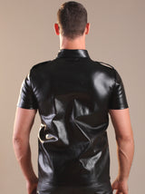 Black Mens Leather Shirt - Honour Clothing